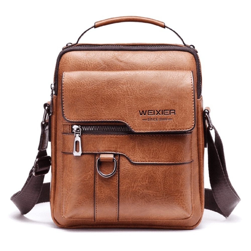 WEIXIER Anti Theft Sling Shoulder Brown Crossbody Waterproof Bag